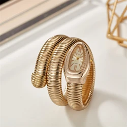 Fashion avantgarde Snake Watches Women Luxury Gold Quartz Winding Bangle Watches Ladies Watches Female Clock Reloj Mujer Relogio