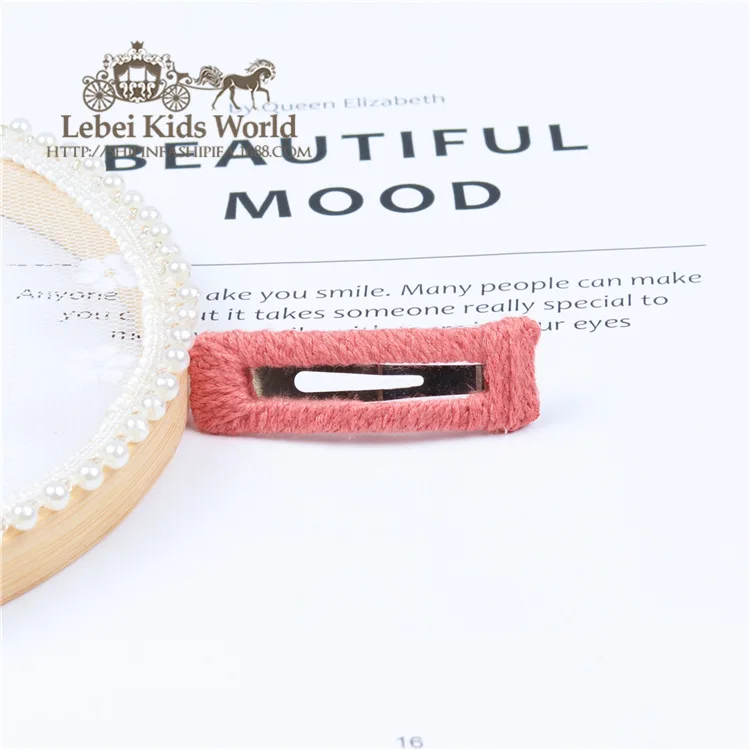 11 PCS Pure hand-wound BB clip children's cute baby square BB clip girl bangs clip broken hair clip does not hurt hair