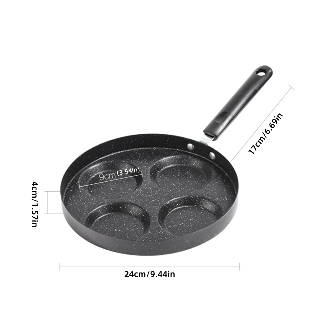 24cm non stick cast iron breakfast pan porous frying pan for household use -1 piece