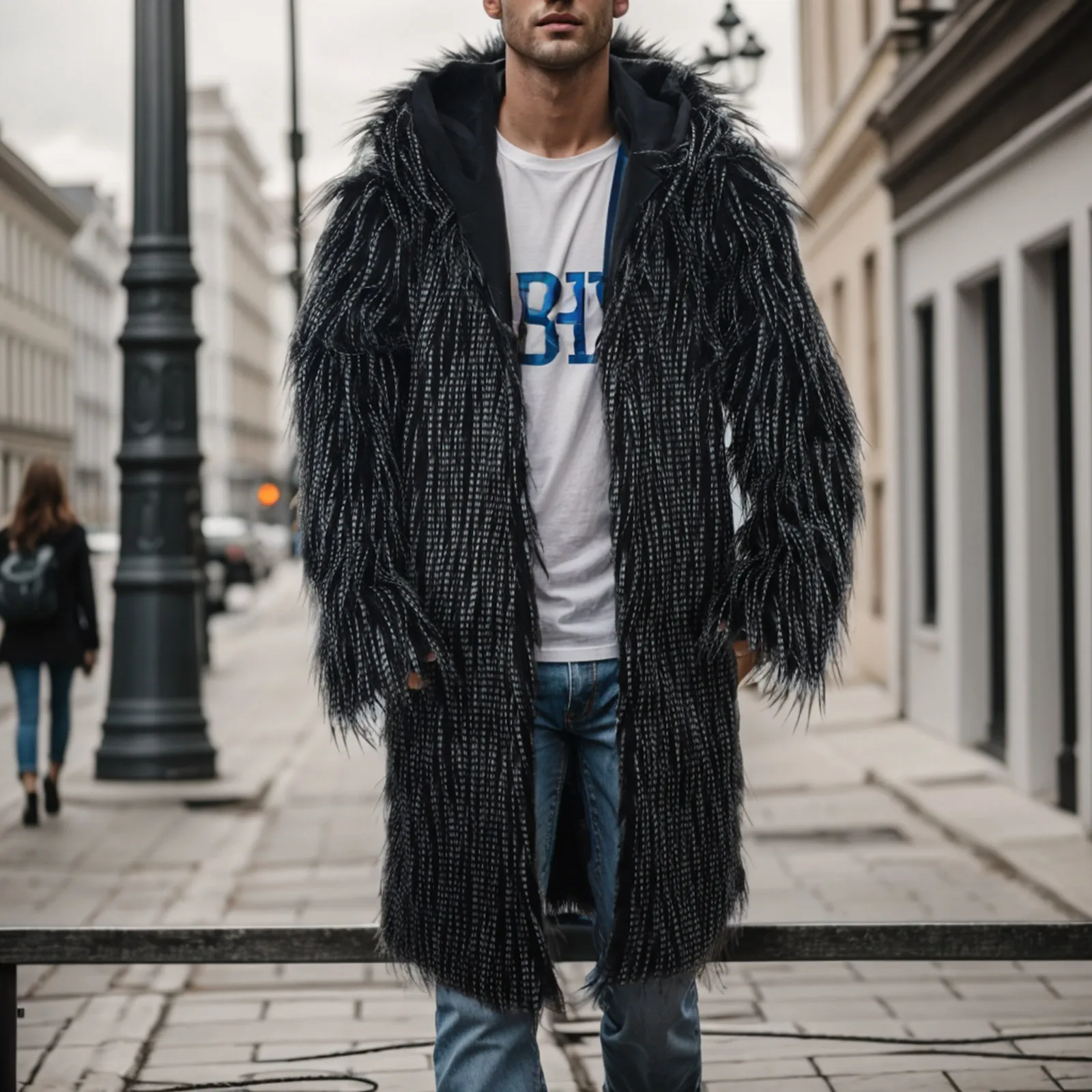 Warm Faux Fox Fur Long Coat Jacket Winter warm Men's Leisure Long Jackets Windbreaker Women Thick Fluffy Luxury Outerwear coats