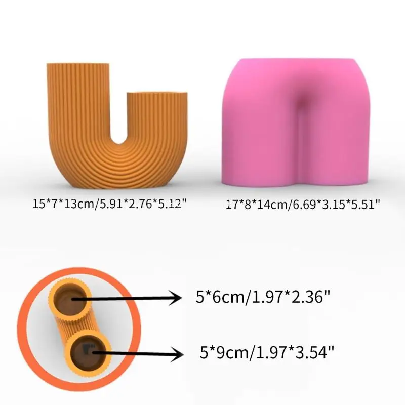 U-shaped Flower Pot Silicone Mold DIY Epoxy Resin Mould Gypsum Concrete Mould Dropship