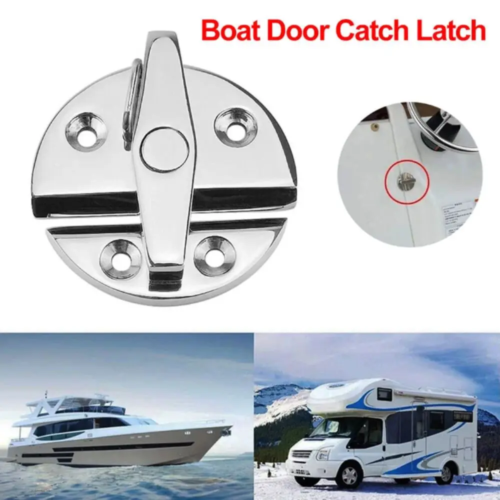 

316 Stainless Steel Marine Cabinet Lock 180 Degree Rotation Round Shape Boat Hardware Accessories Stainless Steel Construction