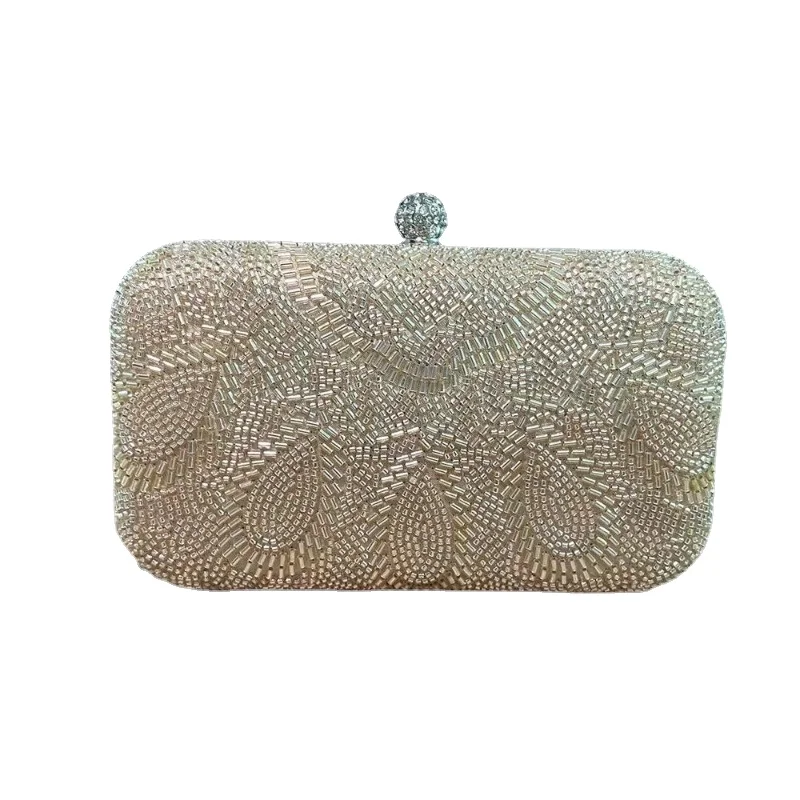 Luxury Evening Bags Beading Hard Clutch Bag for Women Prom Banquet Dress Matching Handbags Fashion Ladies Purses Bolso Mujer