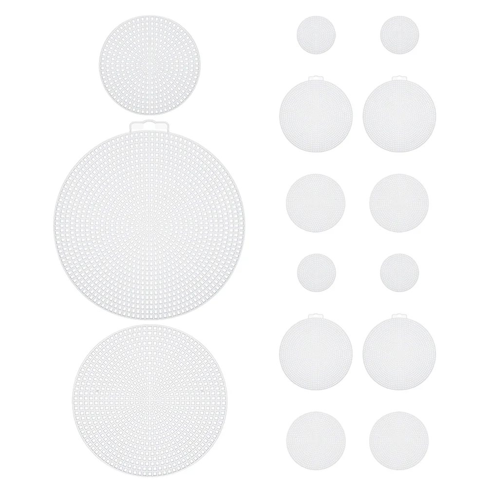 

15Pcs Embroidery Canvas Plastic Mesh for Crafts Three Round Sizes 14.7cm 11.5cm 7.7cm Crochet Purse Bottoms Sturdy