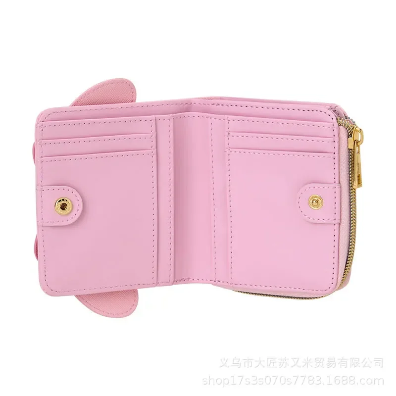 PU Kuromi Hello Kittys Coin Purse Cinnamoroll My Melody Short Style Girl Student Cute Bags for Woman Kawaii Cartoon