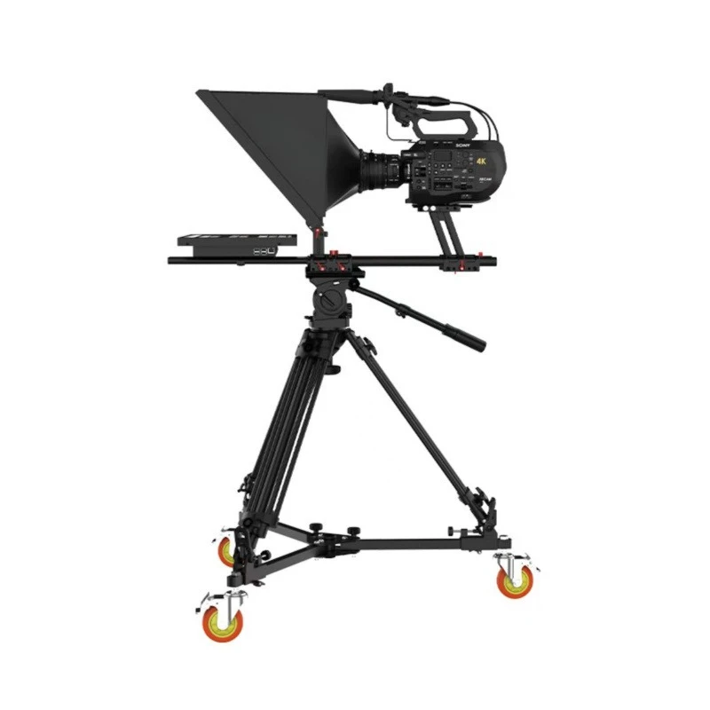 Câmera host embutida com teleprompter de tela única de 22/24 polegadas