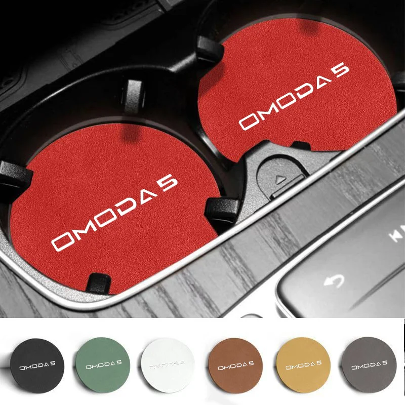 2Pcs Car Cup Water Coaster Slot Non-Slip Mats Auto Interior Accessories For Chery Omoda 5 C5 S5 S5GT O5 E5 2022 2023 2024+