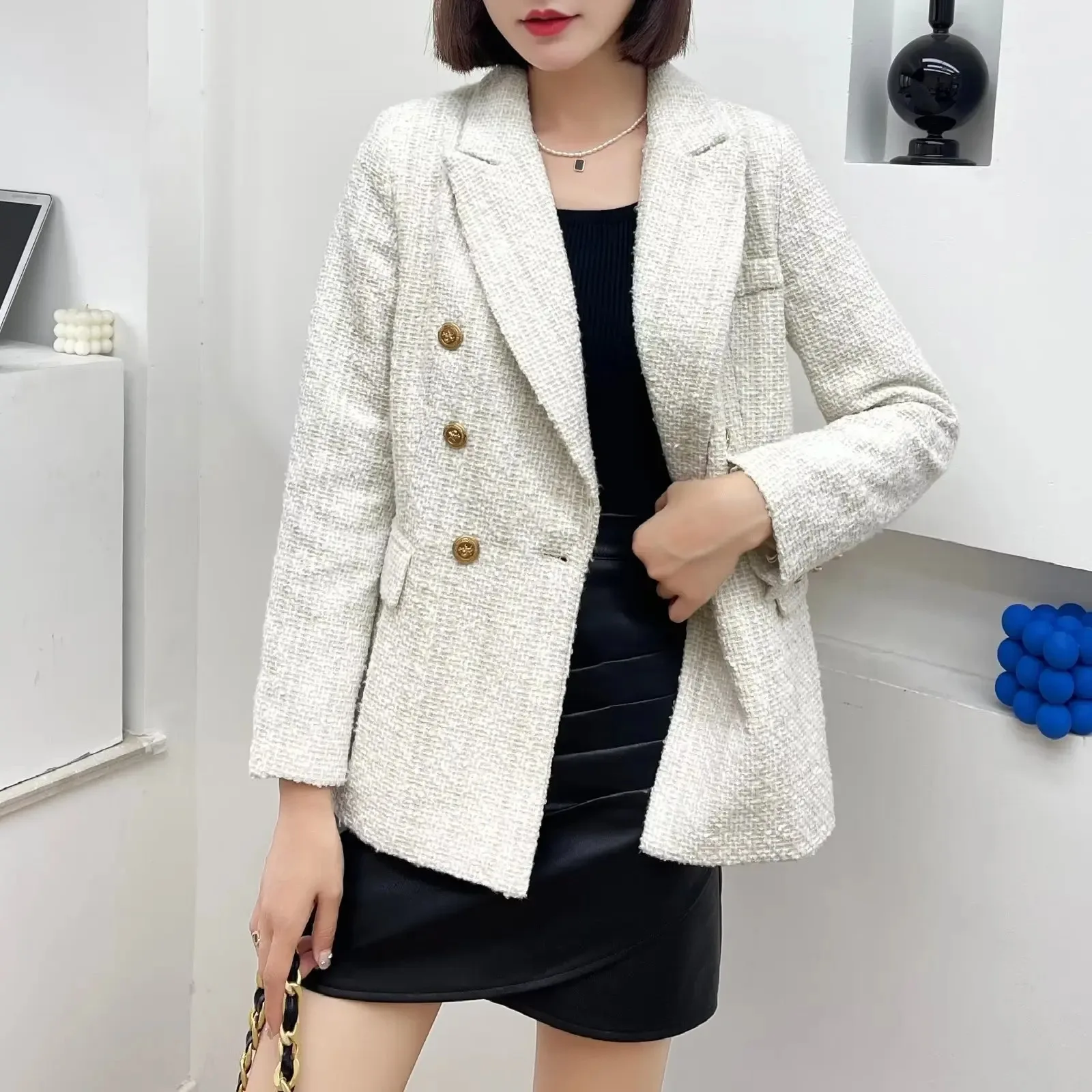 2024 Hot hits BMURHMZA Women's New 2024 Fashion Solid Color Coarse Textile Vintage Texture Simple Casual Hot Selling Funds Top