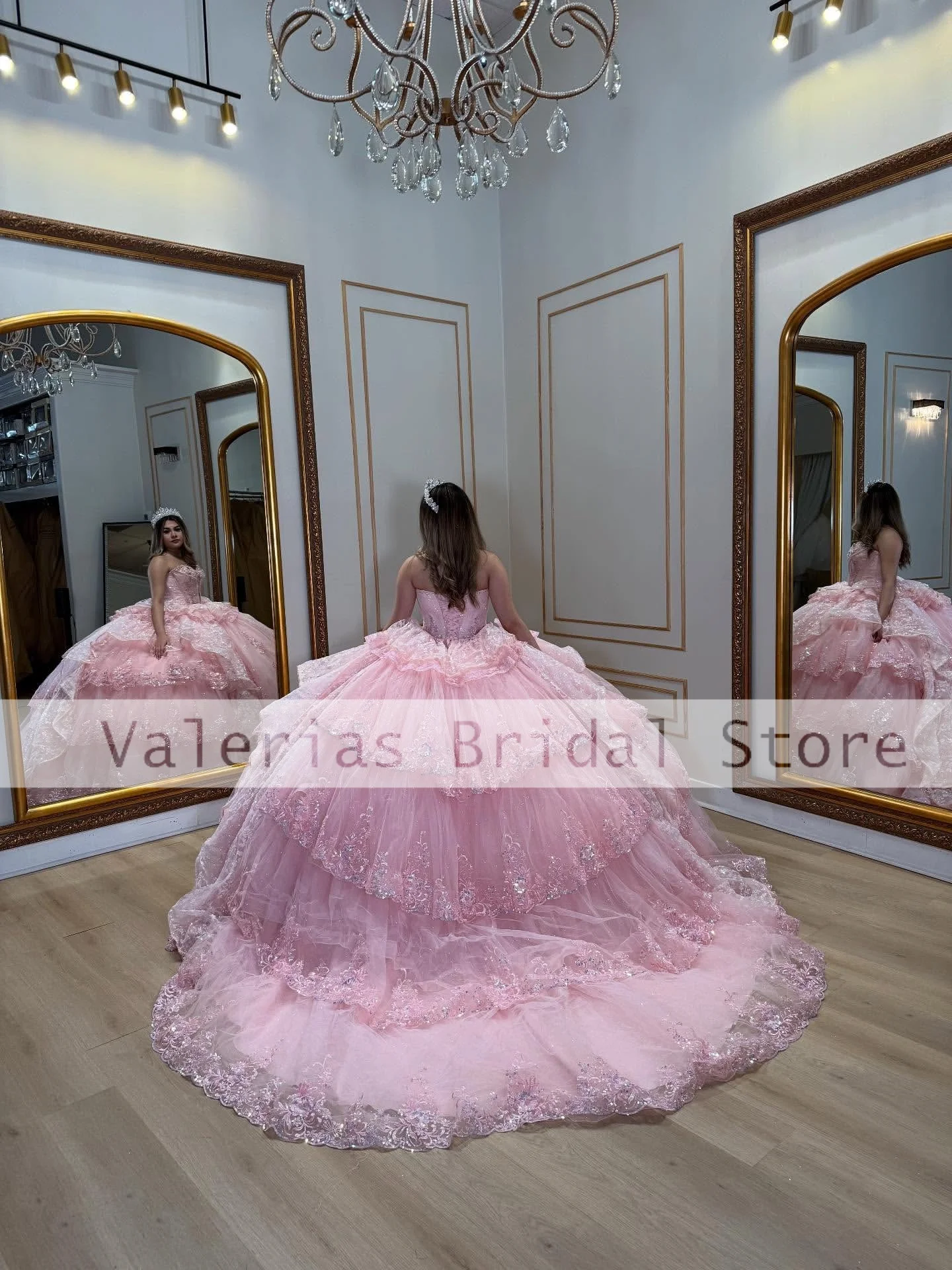 Robe De Quinceanera rose, robe De bal en dentelle, avec des appliques De perles, Corset, douce 16 ans, robe De fête d'anniversaire personnalisée