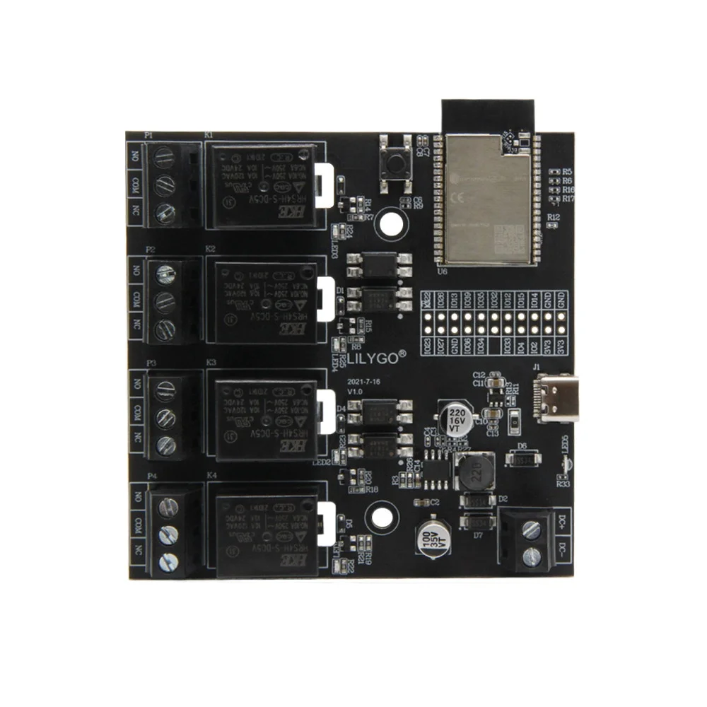 LILYGO ®   Module sans fil TTGO T-Relay ESP32, carte de développement à 4 relais, 5V CC, 4 Mo de mémoire flash, WiFi, Bluetooth, contrôle à distance