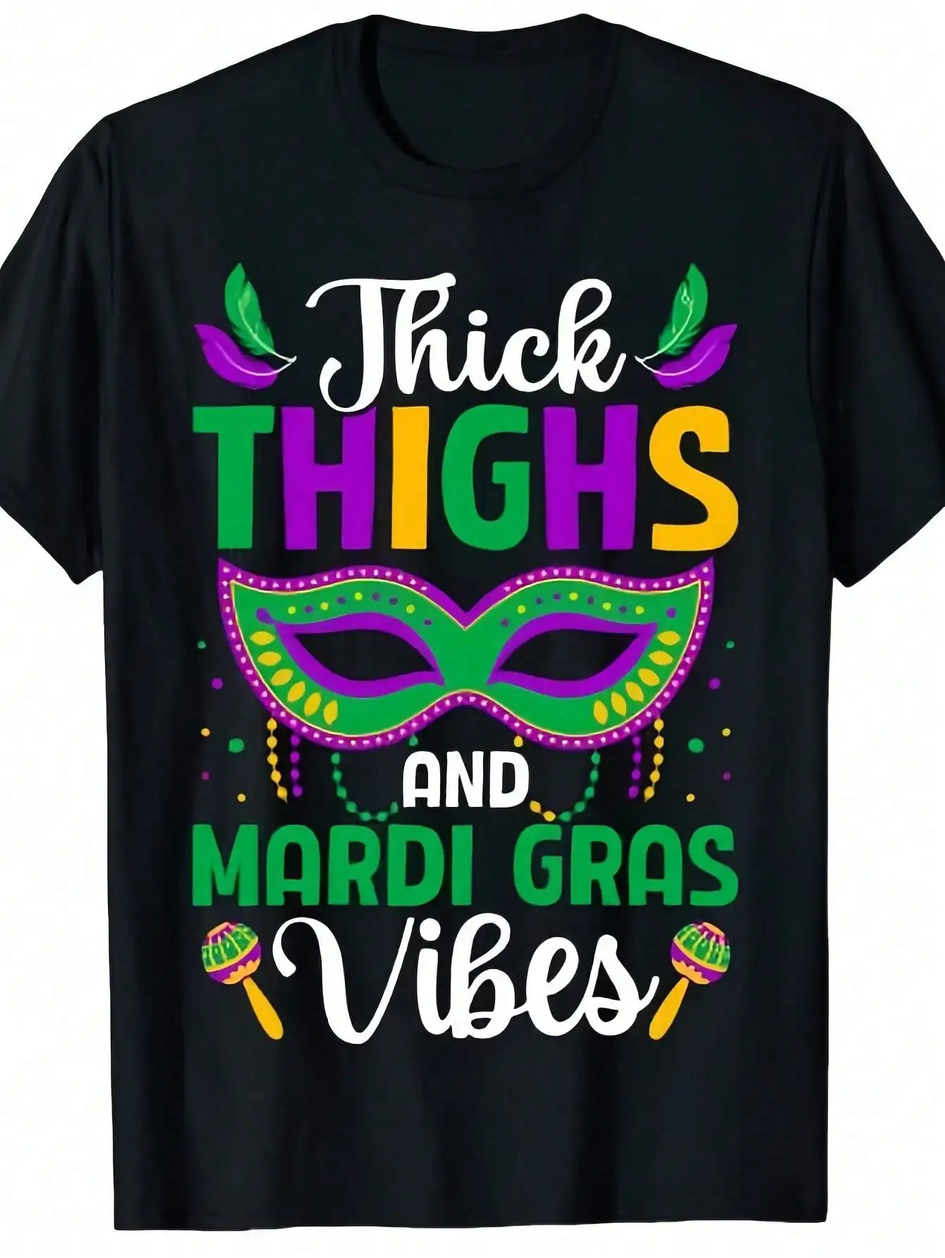 

Футболка Thick Things Mardi Gras Модная женская футболка, мягкая, дышащая, с принтом на каждый сезон