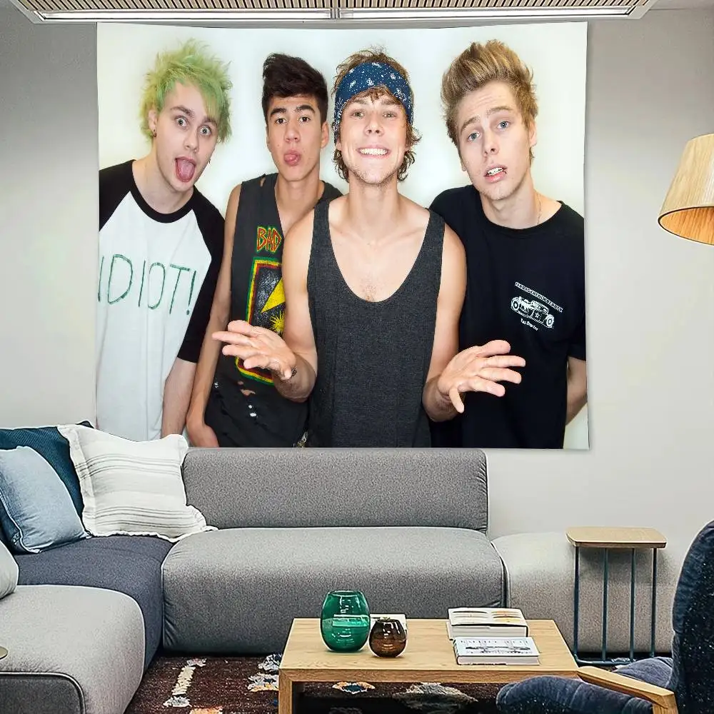 ROCK BOND 5 S-Seconds of S-Summer Tapestry Decoration Bedroom Dormitory Background Cloth Holiday Home Party Living Room Club