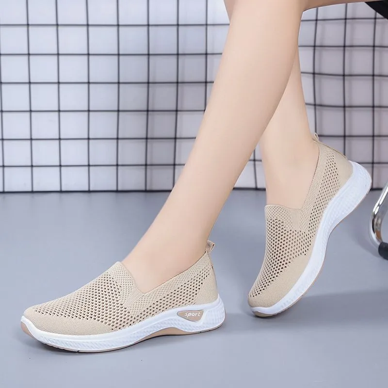 New Summer Sneakers Women Slip on Mesh Light Breathable Running Shoes Woman Walking Platform Vulcanize Female Casual Shoes