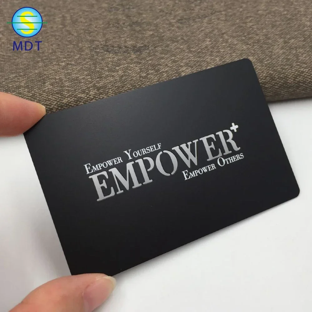 Tarjetas metálicas de acero inoxidable DU Black and Gole