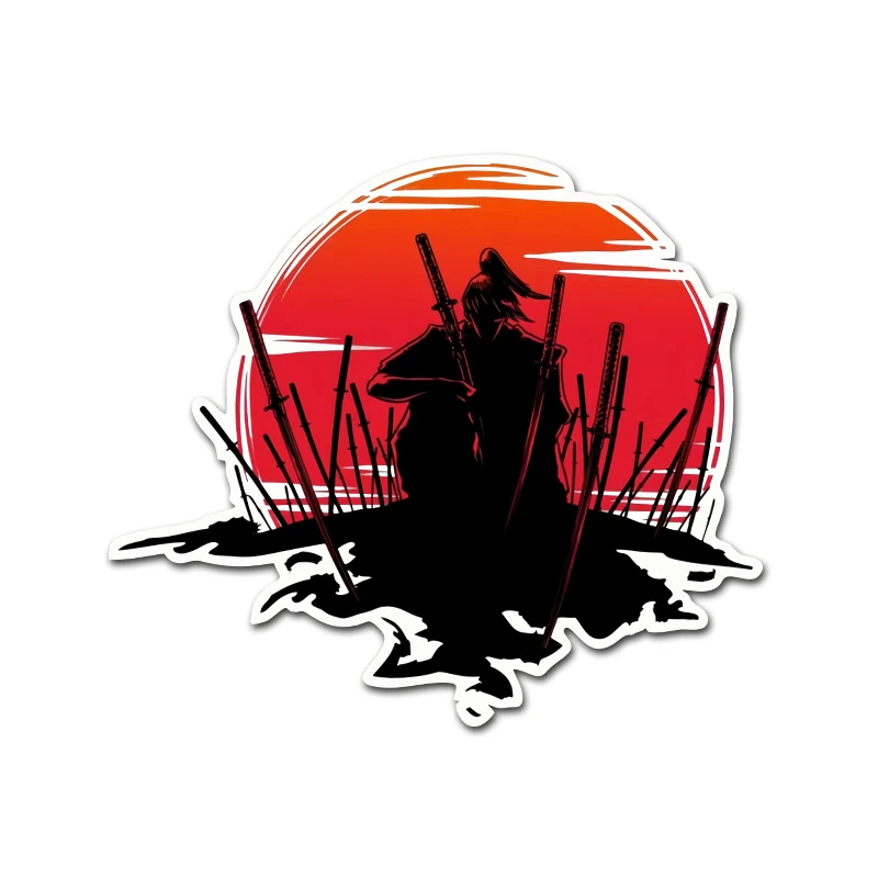 Autocollant Graffiti Samurai Kokor pour Fenêtre de Camping-Car, Accessoires de Voiture, Décor de Protection Solaire