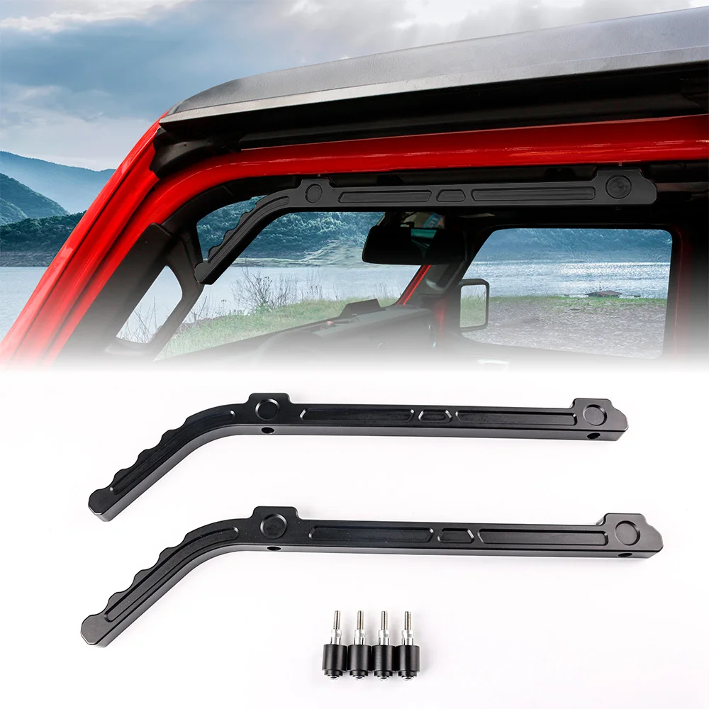 

CNC Billet Aluminum Front Door Grab Handles for Jeep Wrangler JL / Gladiator JT | OEM Style Interior Assist Grab Bars