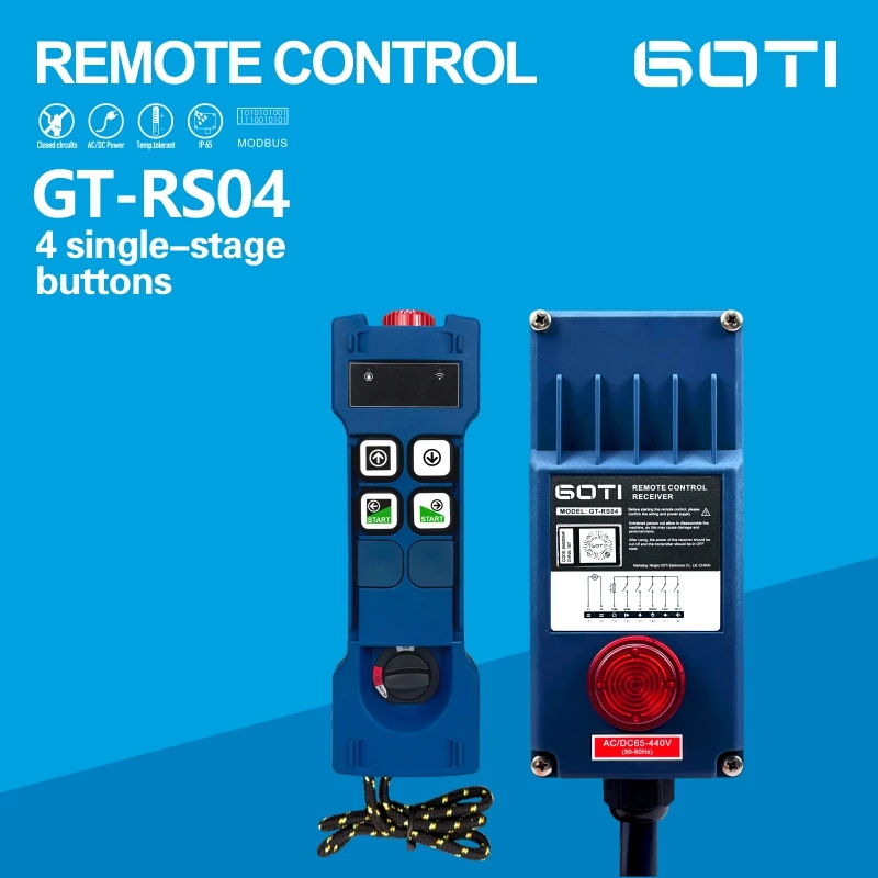 GT-RS04 Industrial Radio Wireless Crane Hoist Remote Control Switch 4 Channel Replace UTING F21-4S TELEcontrol