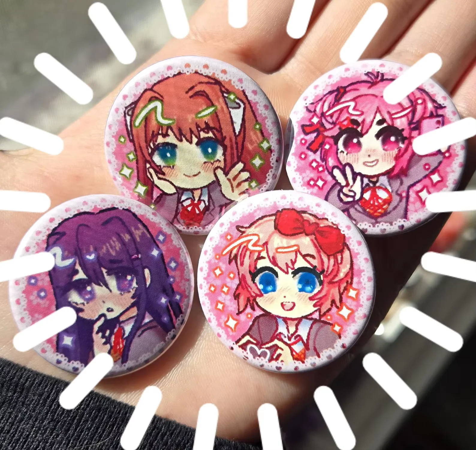 Yuri Literature Club Buttons Pins Anime Character Round Badge Visual Novel Game  Backpack Decor Collectible Fans Gift