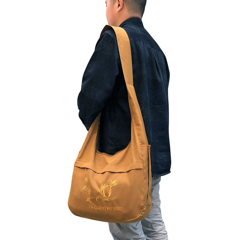 Sling Scriptures Pouch Monk Bag Large Capacity Crossbody Storage Organizer Pouch Daily Use Jewelry Sundries Container Gift