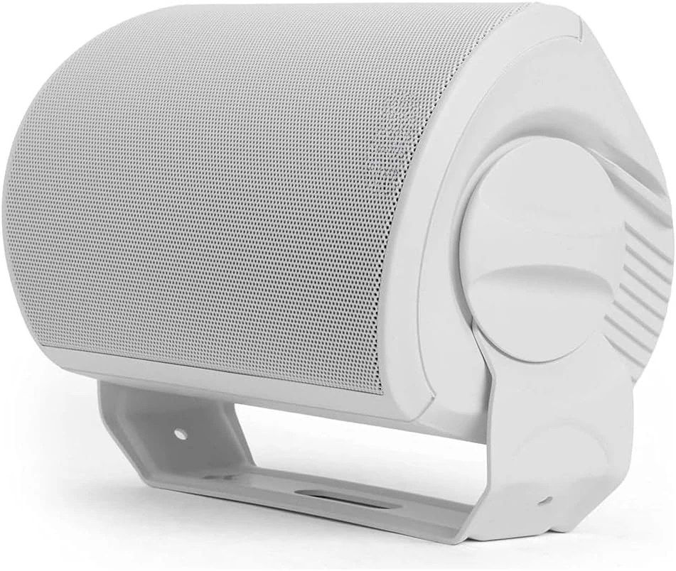 All-Weather Speakers with Bass Reflex Enclosure (Pair, White), Broad Sound Coverage, Speed-Lock Mounting System