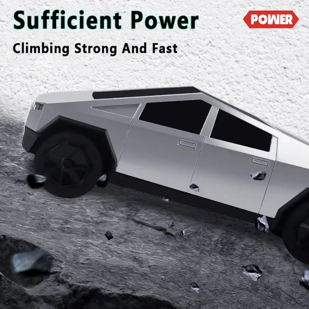 รถบังคับวิทยุไซเบอร์ทรัค 1:24 ขับเคลื่อน 4 ล้อ สำหรับขับขี่ออฟโรด ความถี่ 27 เมกะเฮิรตซ์ มอเตอร์คู่ความเร็วสูง พร้อมไฟ LED ของขวัญสำหรับเด็กผู้ชาย