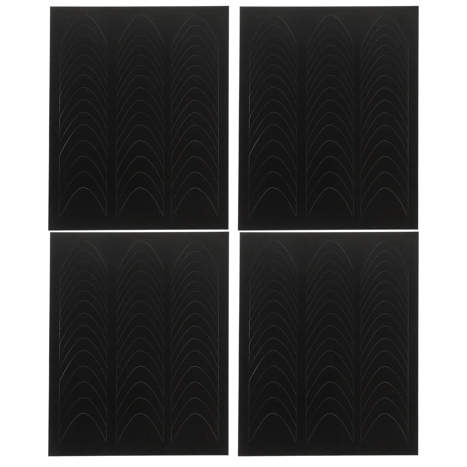 

4 листа, наклейки для французского маникюра, патчи, полоски, линия наконечника, легкие насадки для инструментов, черные трафареты для ногтей «сделай сам»