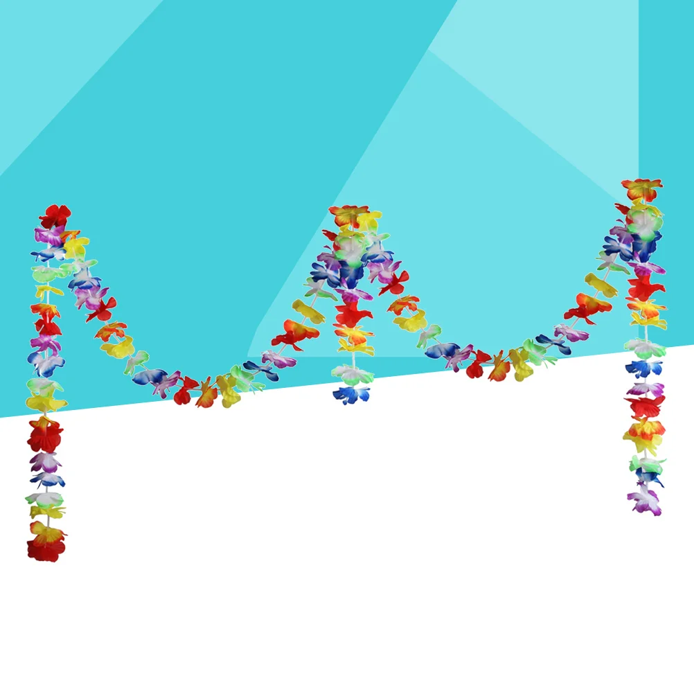 

30M Flower Lei Banner Hanging Garland Party Decorations For Jungle Rainforest Luau Event Cloth Bunting Festive Supplies