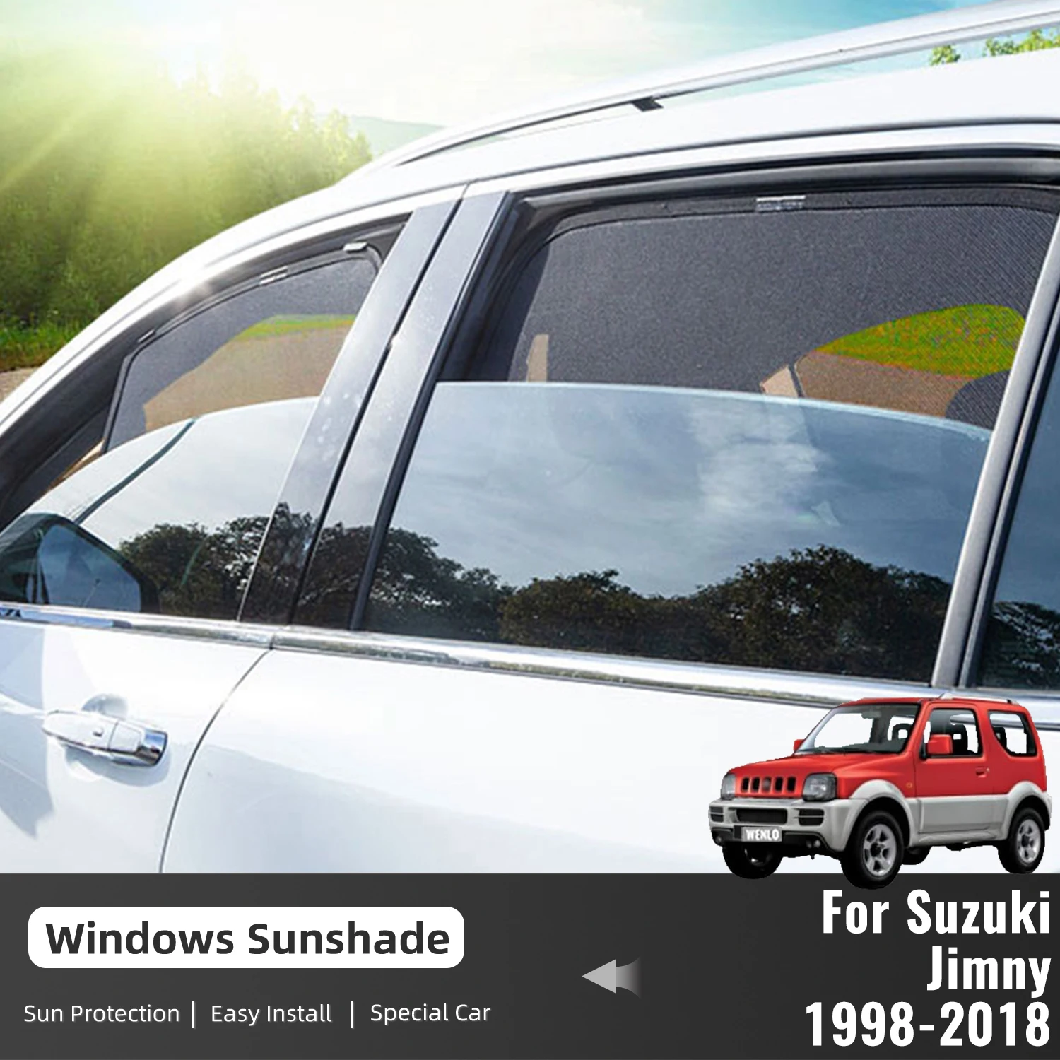 

For Suzuki Jimny FJ 1998-2016 2017 2018 Car Sunshade Magnetic Front Windshield Frame Curtain Rear Side Window Sun Shades Visor