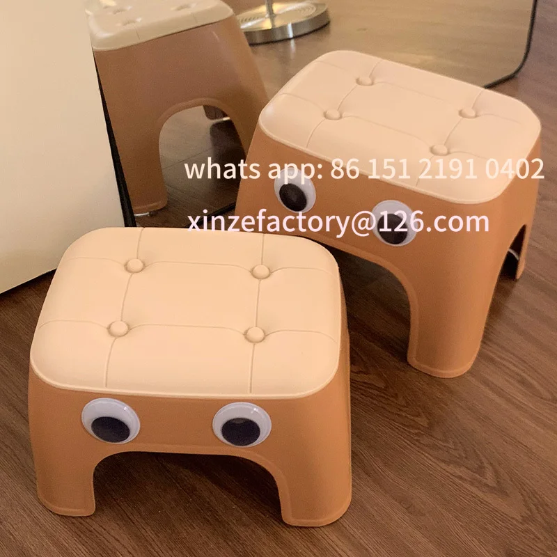 Customizable Thickened Plastic Small Stool Home Living Room Small Stackable Coffee Table Bench Net Celebrity Bath Bathroom Chang