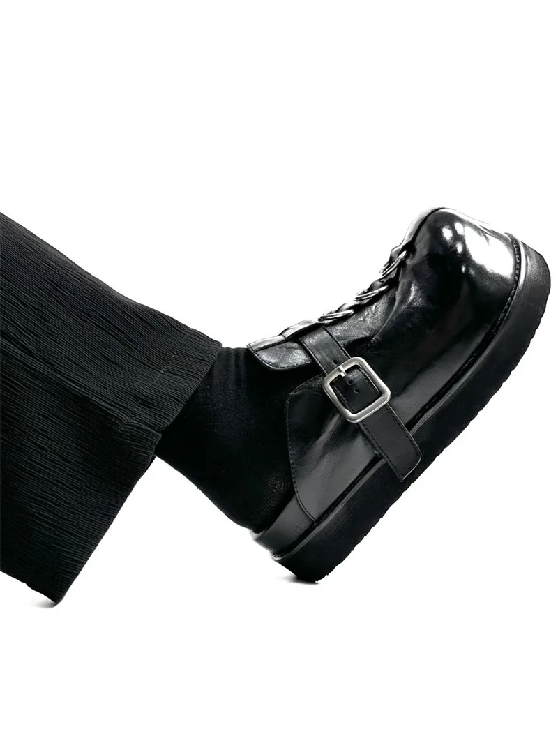 Sandal Platform Retro Trendi Kulit Roma Musim Panas Ringan Desainer Pribadi Pria