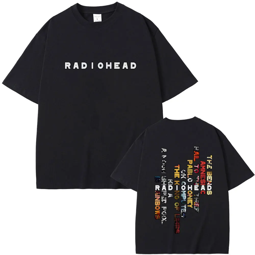 

Rock Band Radiohead Music Album Cover Graphic T-shirts Men Women Hip Hop Gothic Oversized T Shirt Male Casual Soft Cotton Tshirt