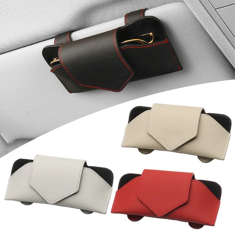 

Car Glasses Case Auto Sun Visor Glasses Holder Sunglasses Clip Card Ticket Holder Universal Multi-Function Car Accessories