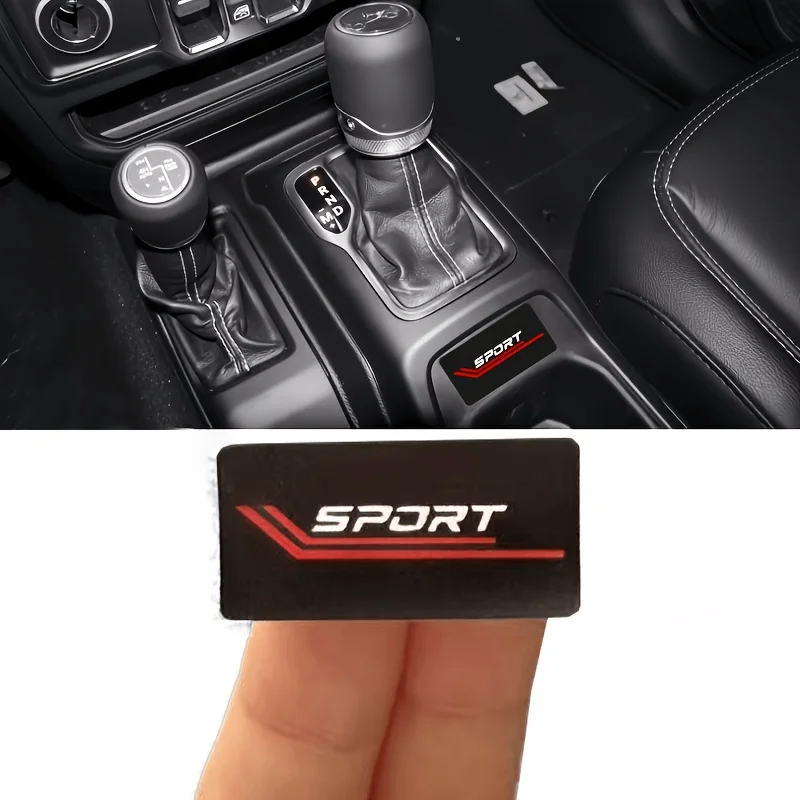 4pcs Red Line SPORT Letter Vinyl Waterproof Decal Sticker For Car Air Vent Door Handle All Vehicle Interior Exterior DIY Decor