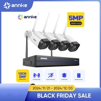 ANNKE 5MP Wifi Video Surveillance Camera System 4X 5MP Wifi Camera Two Way Audio Night Vision Wireless Video Security Camera Kit