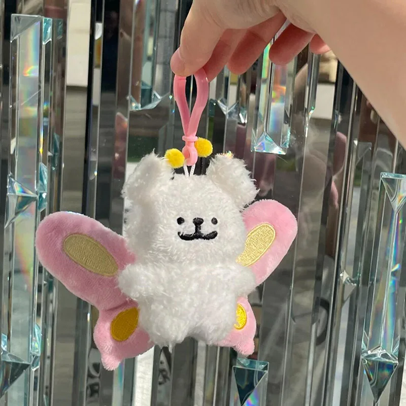 Poupées en peluche de dessin animé pour filles, chien Love Line, ailes de papillon, pendentif Kawaii, porte-clés pour sac à dos, jouets périphériques créatifs, cadeaux d'anniversaire