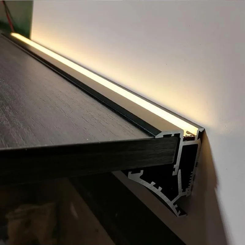 0.5/1M Up Glowing Cabinet Layer Clip Aluminum Profile Channel Glass Shelf Showcase Wardrobe Bookcase Cabinet Hard Strip Light