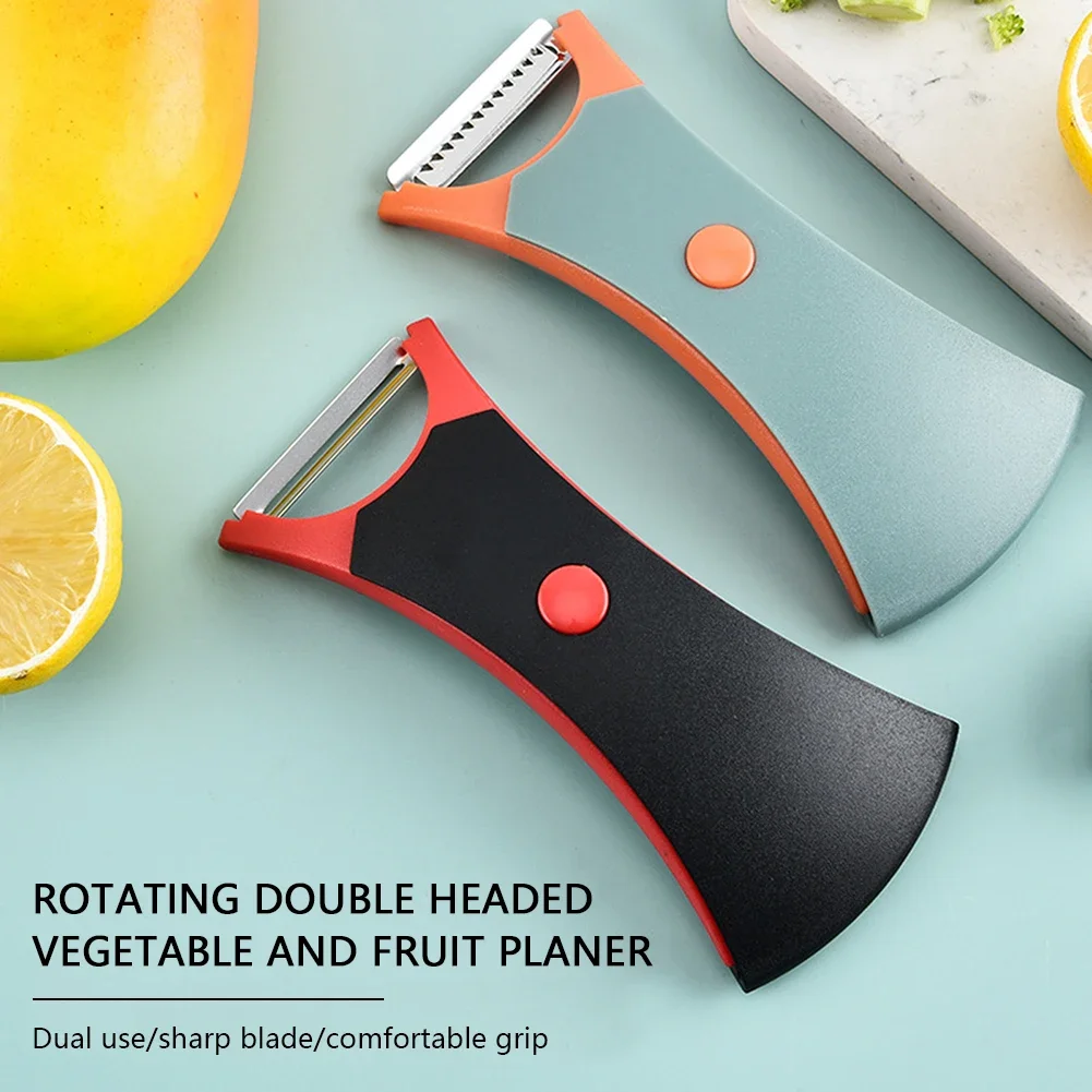 

2 In 1 Dual Rotary-Blade Fruit Vegetable Peeler Portable Good Grip Sharpen Kitchen Peeler Cooking Tool knife kitchen