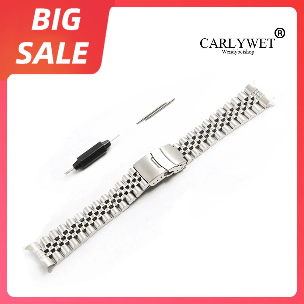 For Seiko SKX007 Alpinist Presage 20mm 22mm Band Vintage Jubilee Steel Bracelet Strap Hollow Curved End Solid Screw Links