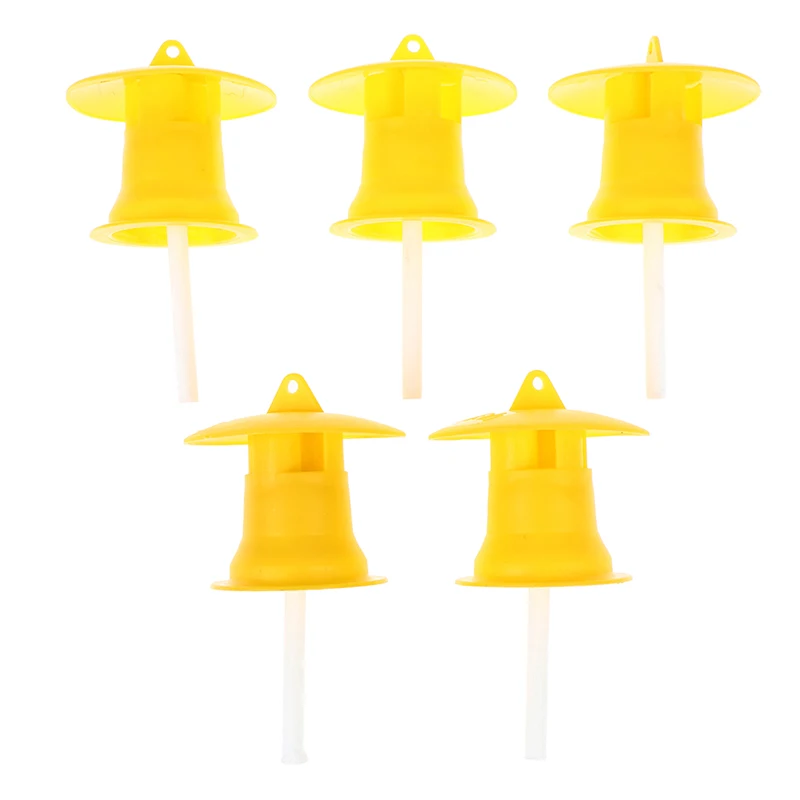 

5PCS Fruit Fly Trap Killer Plastic Yellow Drosophila Trap Fly Catcher Pest Insect Control For Home Farm Orchard 6.5*6cm