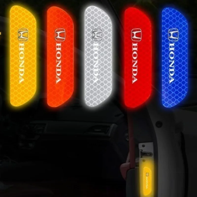 

4 шт. наклейка на дверь автомобиля, предупреждающий светоотражающий знак безопасности для Honda Civic Accord Fit Jazz CRV BRV HRV Insight Pilot Passport TYPE-R