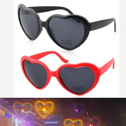 Lights at Night Love Heart Design Interesting Sunglasses Women Daytime sunglasses Love Special Effect at Night