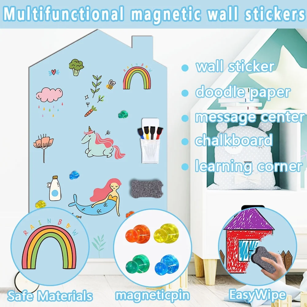 For Childrens Magnetic Chalkboard Wall Decal PET Construction For Safe Repeated Use in Homes Schools and Childcare Facilities