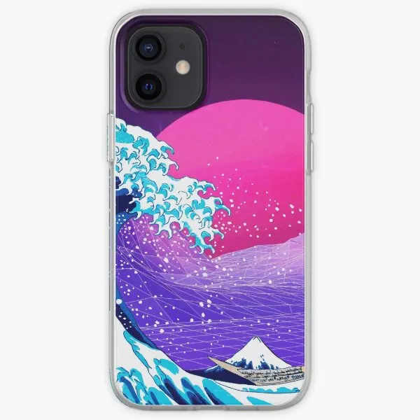 Synthwave Space The Great Wave Off Kana  Phone Case Customizable for iPhone 11 12 13 14 Pro Max Mini 6 6S 7 8 Plus X XS XR Max