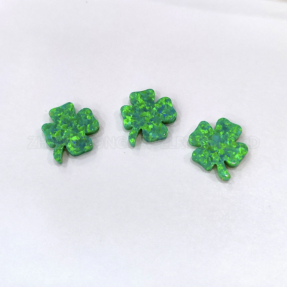 

Lucky 4 Leaf Clover Shape Gemstone Jewelry Charms 13mm For Making Necklace Bracelet