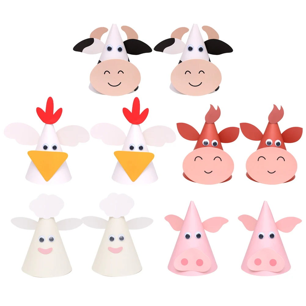 

10 Pcs Headdress Headdress Baby Child Birthday Birthday Kids Kids Bithday Hat Party Hat Light Safe Wear Photo Props