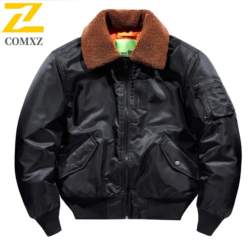

COMXZ Men New Padded Flight Jacket 2025 New Loose Baseball Collar Functional Trendy Workwear Street Style Autumn Winter Clothing