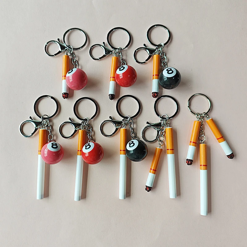 Miniature simulation pendants, accessories, billiard balls, cigarettes, crafts, earrings, hair clips, jewelry, ear accessories