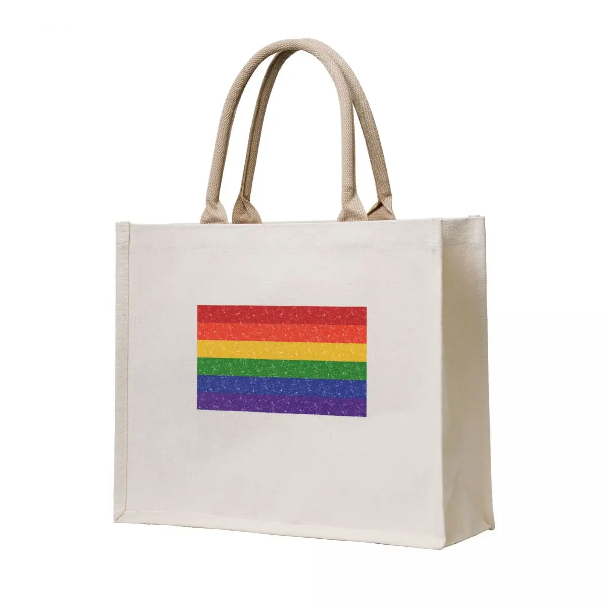 

Faux Glitter LGBTQ Pride Rainbow Flag Background Tote Bag tote bag men's Eco bag shopper women canvas shopping trolley