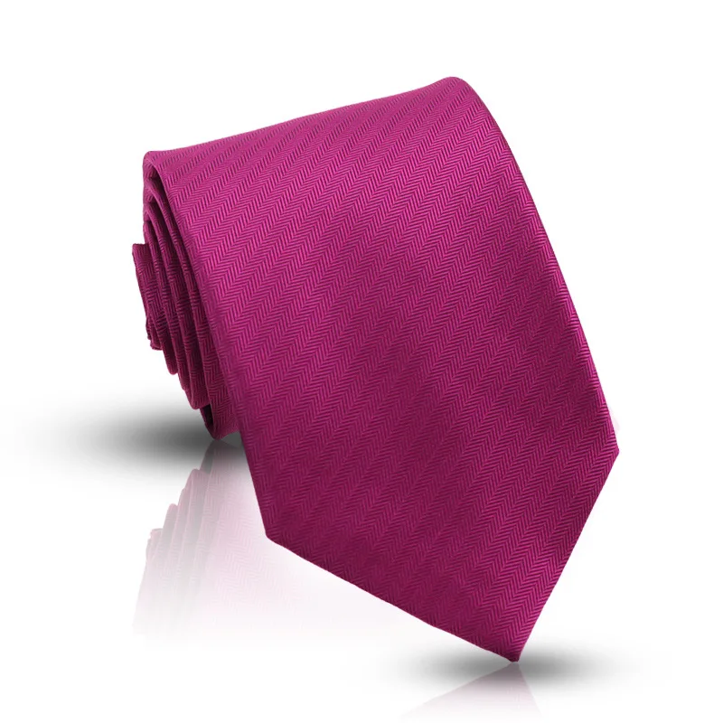 

Men's tie business suit magenta plaid high-end solid color 6cm Korean version waterproof polyester 8cm tie for foreign trade