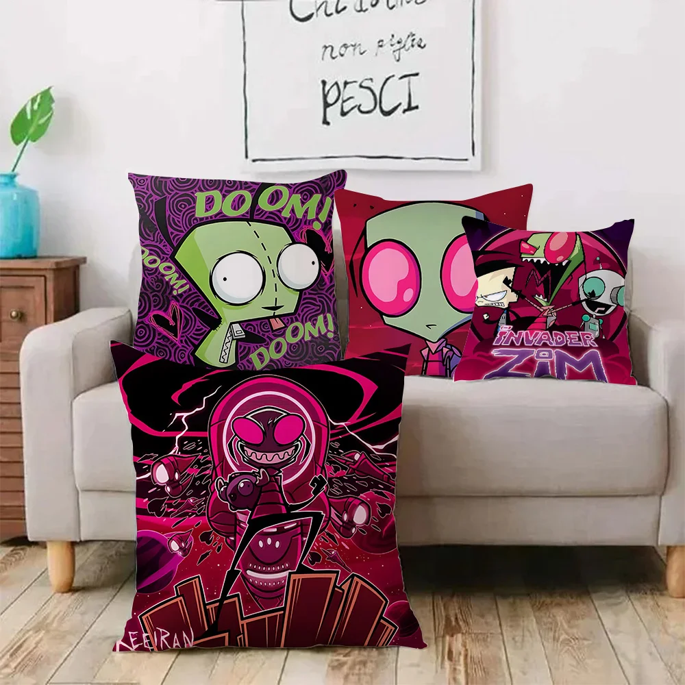 Invader Zim Cartoon Pillow Covers Cartoon Sofa Decorative Home Double-sided Printing Short Plush Cute Cushion Cover #2